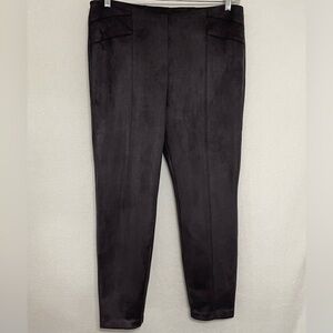 SOHO Apparel Faux Suede Gray Stretch Pull-On Slim Pants Women’s Size Large